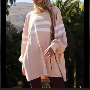 FP MOVEMENT Post Up Layer in Peach Combo Sz S NWOT Current Style Sold Out Color